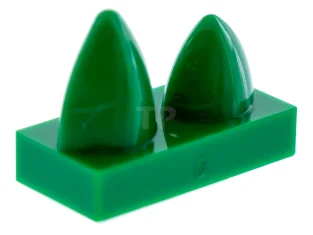 LEGO Tile, Modified 1 x 2 with 2 Teeth Vertical