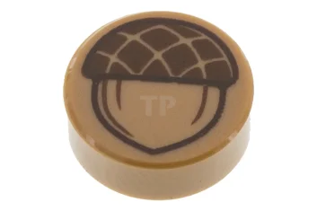 LEGO Tile 1 x 1 Round with Acorn Pattern