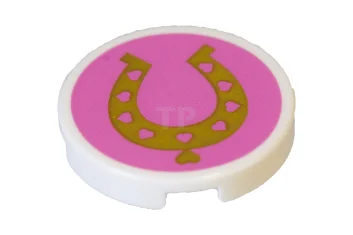 LEGO Tile 2 x 2 Round with Bottom O and Horseshoe…