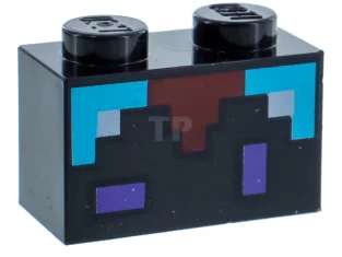 LEGO Brick 1 x 2 with Enchantment Table Pattern