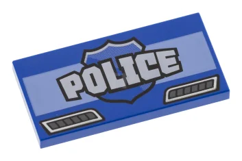 LEGO Tile 2 x 4 with 'POLICE' Shield Pattern
