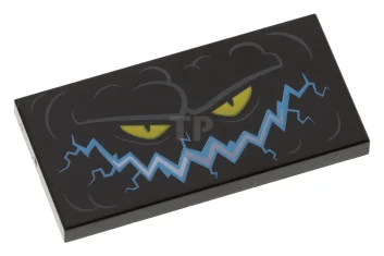 LEGO Tile 2 x 4 with Cloud Creature Face Pattern (Monstrox)