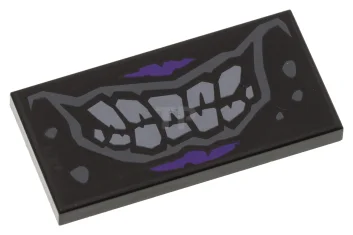 LEGO Tile 2 x 4 with Mouth with Sinister Smile Pattern
