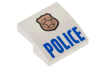 LEGO Pendenza 2 x 2 x 2/3 curvo con motivo "POLICE".