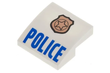 LEGO Pendenza 2 x 2 x 2/3 curvo con motivo "POLICE".