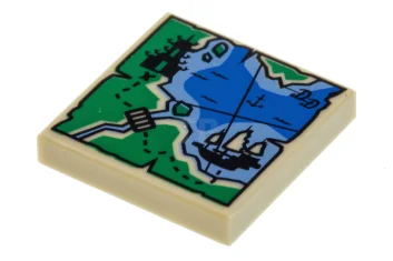 LEGO Tile 2 x 2 with Map Ninjago with Pagoda and…