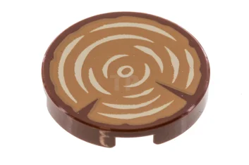 LEGO Tegel 2 x 2 Rond met onderkant O en boomstampatroon