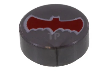LEGO Tile 1 x 1 Round with Bat Pattern (Batman Logo)