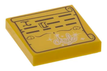 LEGO Tile 2 x 2 with Ariel Scroll Pattern