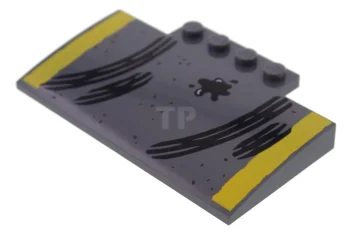 LEGO Slope, Curved 5 x 8 x 2/3 with Skidmarks Pattern