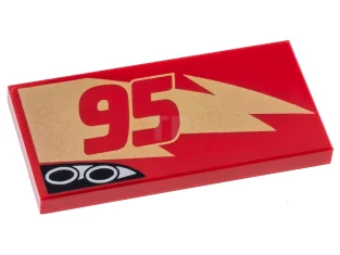 LEGO Tile 2 x 4 with Lightning, '95' and Exhaust Pipes…