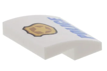 LEGO Pendenza 2 x 2 x 2/3 Curvo con motivo "POLICE