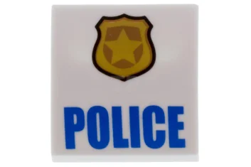 LEGO Pendenza 2 x 2 x 2/3 Curvo con motivo "POLICE