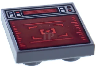 LEGO Tile 2 x 2 Inverted with Target Monitor Pattern