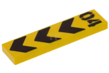 LEGO Tile 1 x 4 with Danger Stripes Pattern