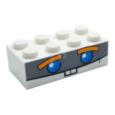 LEGO Brique 2 x 4 avec motif de face d'impulsion.