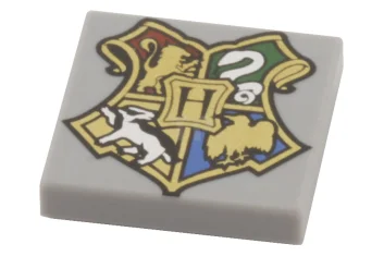 LEGO Tile 2 x 2 with Coat of Arms Hogwarts Pattern