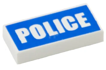 LEGO Tile 1 x 2 with 'POLICE' Pattern