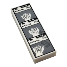 LEGO Tile 1 x 3 with Photo Booth Snapshots Pattern