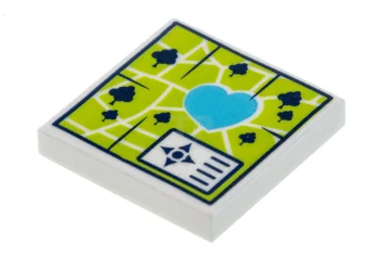LEGO Tile 2 x 2 with Heartlake Park Map Pattern