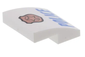 LEGO Slope 2 x 2 x 2/3 Curved with 'POLICE' Pattern