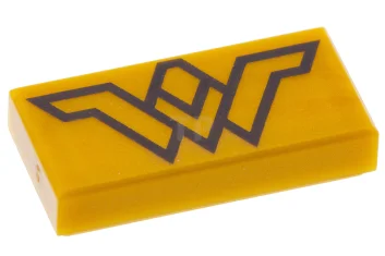 LEGO Tile 1 x 2 with Wonder Woman Logo