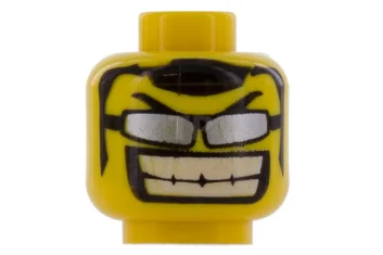 LEGO Tête de figurine avec motif de lunettes de soleil.