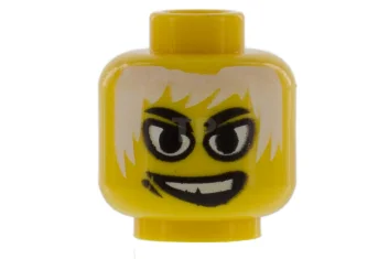 LEGO Tête de figurine avec motif d'yeux blancs.