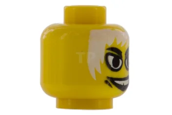 LEGO Tête de figurine avec motif d'yeux blancs.