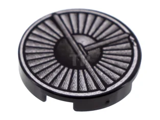 LEGO Tile, Round 2 x 2 with Silver Dense Fan Pattern