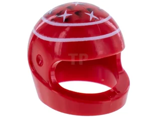 LEGO Minifiguur, Hoofddeksel Helm Standaard met Ferrari M. Schumacher-patroon