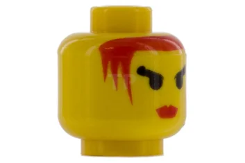 LEGO Kopf Minifigur mit rotem Haar und wütenden Augen Muster