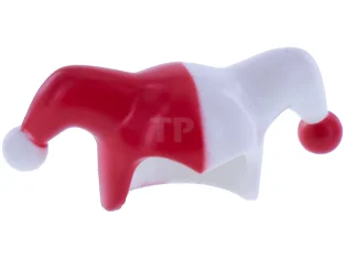 LEGO Minifig, Headgear Jester's Cap with Red Right Side and Red…