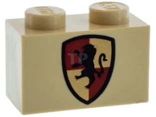 LEGO Brick 1 x 2 with Gryffindor Shield Pattern