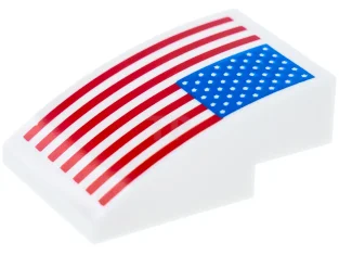 LEGO Slope 3 x 2 Curved with United States Flag Pattern