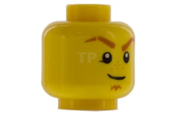 LEGO Kopf Minifigur mit Ziegenbart und geschlossenen Augen (beidseitig)