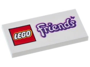 LEGO Fliese 2 x 4 mit LEGO Friends Logo mit Schmetterlingsmotiv