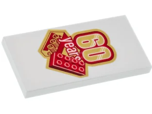 LEGO Tile 2 x 4 with '60 years' Pattern