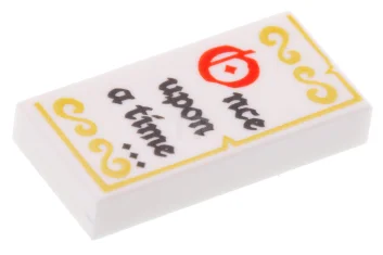 LEGO Tile 1 x 2 with 'Once upon a time...' Pattern