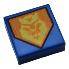 LEGO Fliese 1 x 1 mit König auf Fünfeck-Schild-Muster