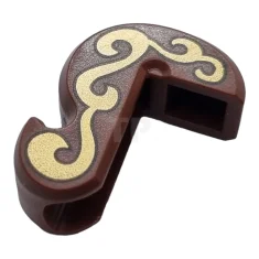 LEGO Cat Tail with Gold Swirls Pattern