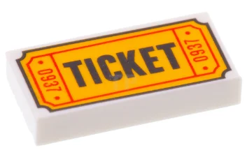 LEGO Carreau 1 x 2 avec motif "TICKET".