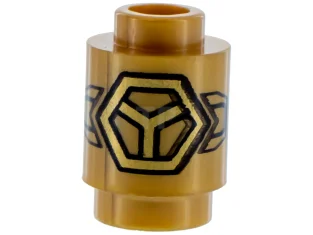 LEGO Stein 1 x 1 Rund mit Sechseck- und Flügelmuster, offener…