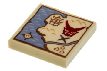 LEGO Baldosa 2 x 2 con Mapa del Tesoro Agua