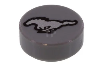 LEGO Tile 1 x 1 Round with Mustang Pattern (Ford Mustang…