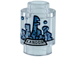 LEGO Brick 1 x 1 Round with Kandor Skyline Pattern, Open…