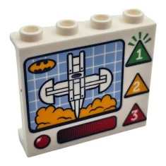 LEGO Paneel 1 x 4 x 3 mit Seitenstützen und Bedienfeldmuster