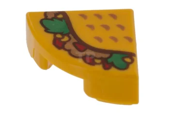 LEGO Fliese 1 x 1 Rundes Viertel mit Taco-Muster