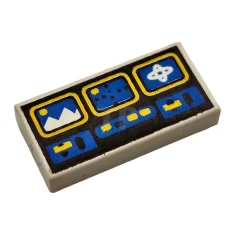 LEGO Tile 1 x 2 with Controls Pattern (Ice Planet)