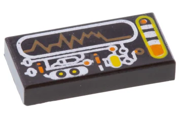 LEGO Carreau 1 x 2 avec circuit et motif d'affichage